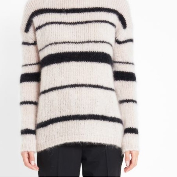 New Tuckernuck Pomandere Mohair sweater beige gorgeous stripes alternate - Picture 9 of 14